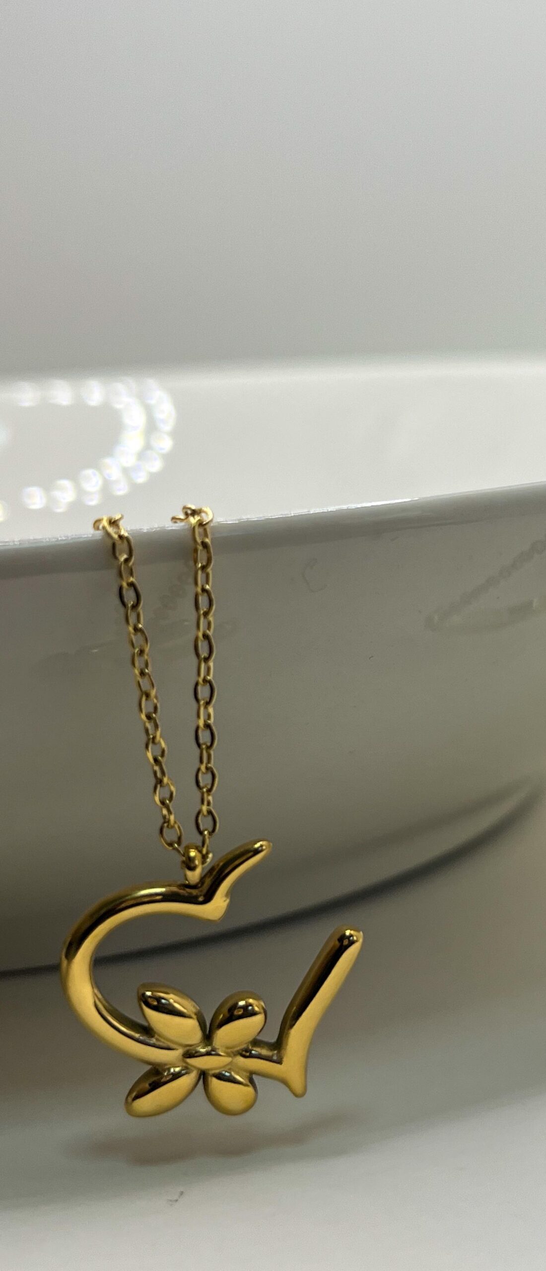 Colar Coração Com Flor Colar Coração Com Flor